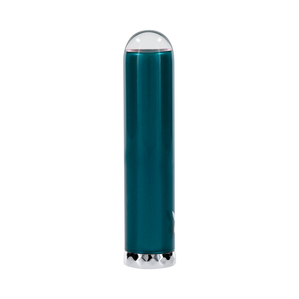 Playboy Emerald Rechargeable Vibrating Glass Mini Vibe Deep Teal - product image 4