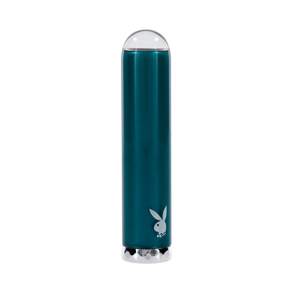 Playboy Emerald Rechargeable Vibrating Glass Mini Vibe Deep Teal - product image 5