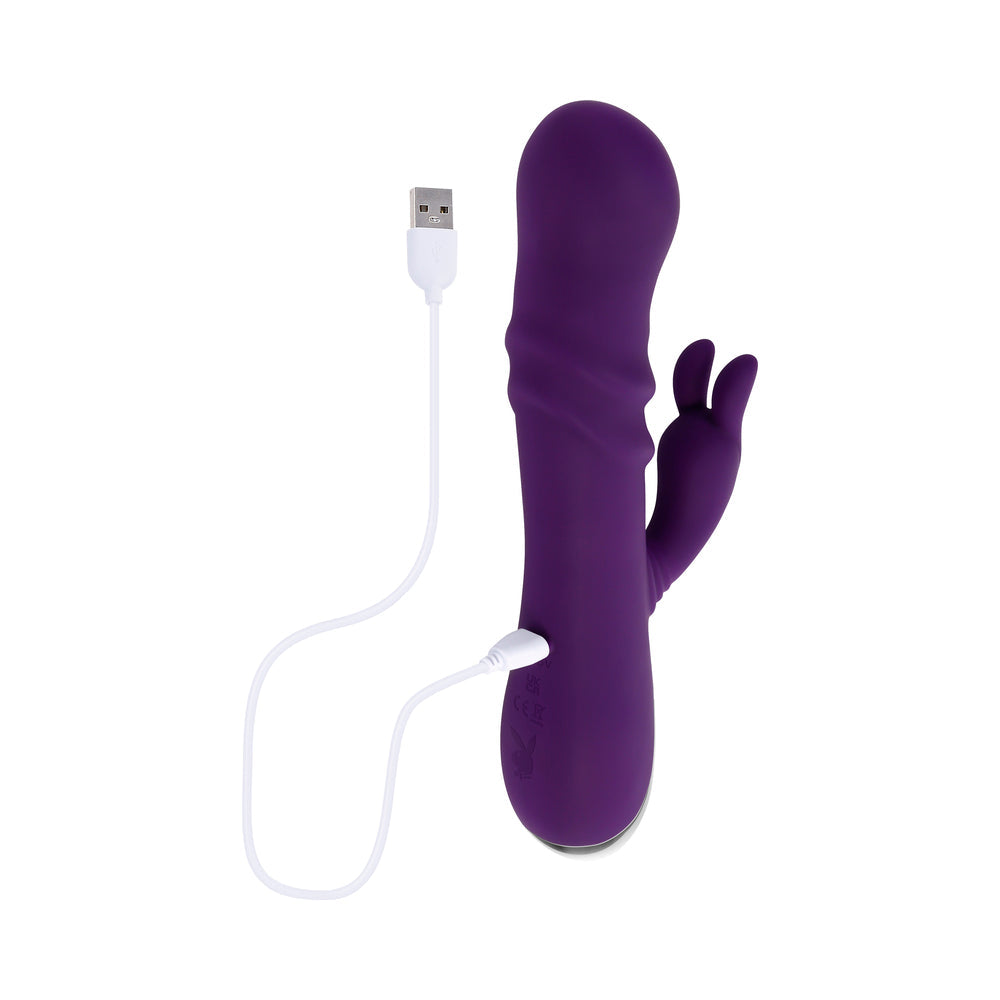 Playboy Bunny Punch Rechargeable Silicone Rabbit Vibrator Purple - product image 8