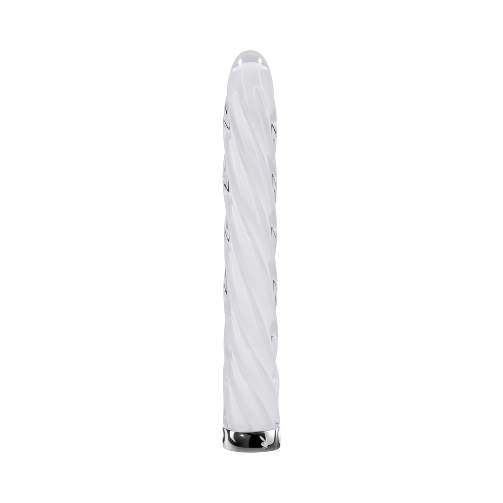 Playboy In A Twist Rechargeable Glass Vibrator White - product image 3