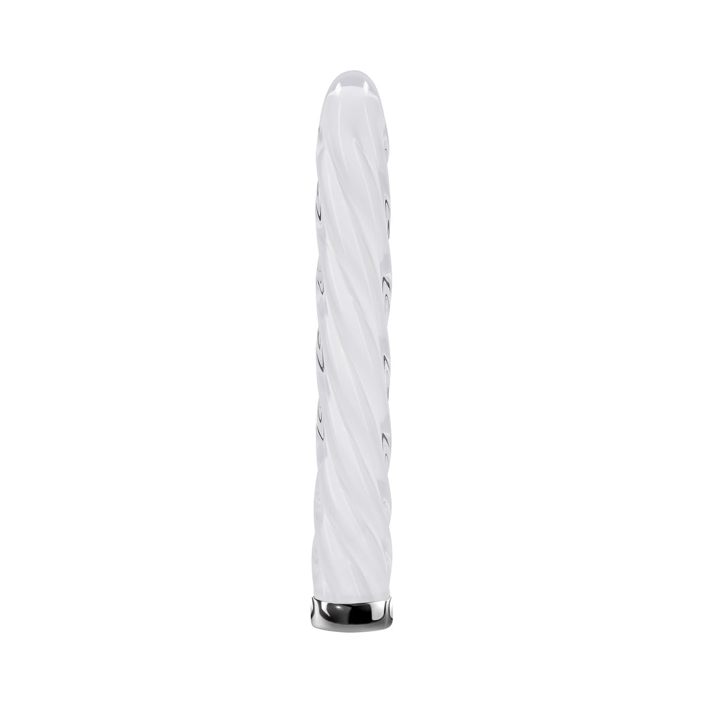 Playboy In A Twist Rechargeable Glass Vibrator White - product image 4