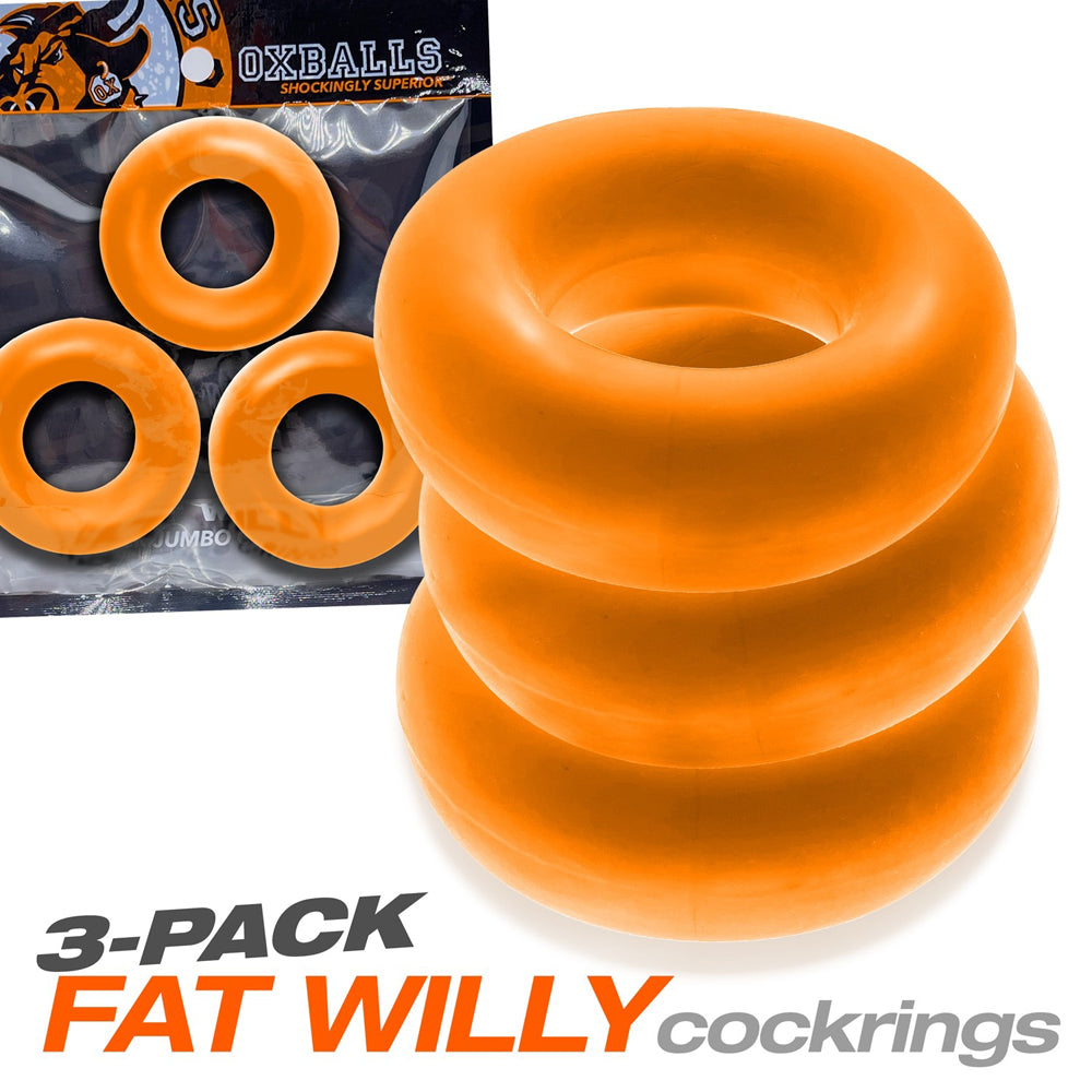 Oxballs Fat Willy 3-Pack Jumbo Cockrings Orange - product image 7