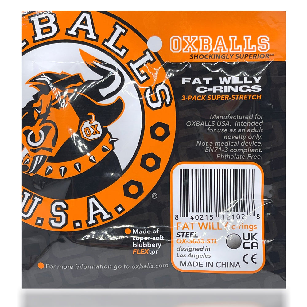 Oxballs Fat Willy 3-Pack Jumbo Cockrings Orange - product image 8
