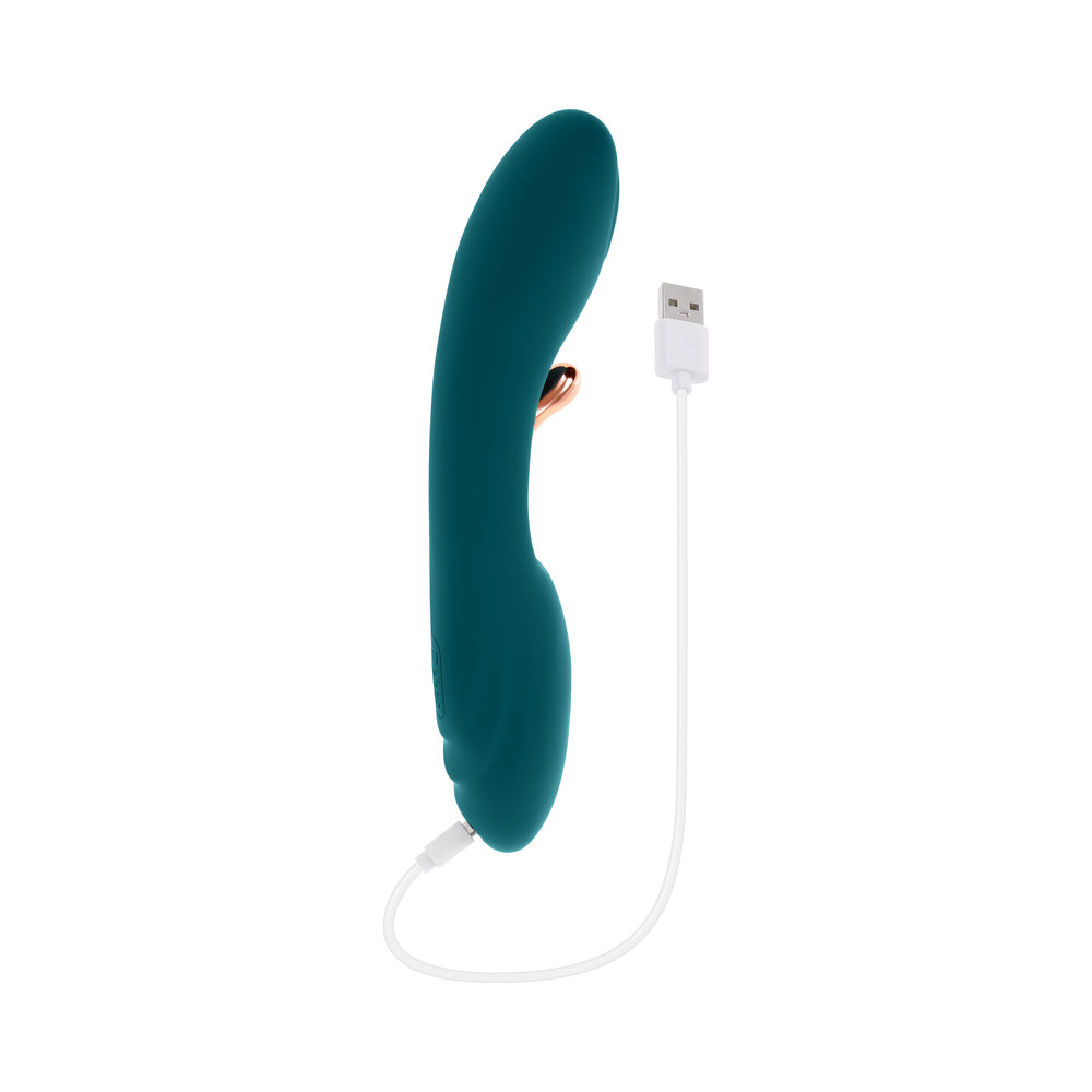 Playboy Aurelie Rechargeable Silicone G-Spot Tickling Vibrator Deep Teal - product image 7