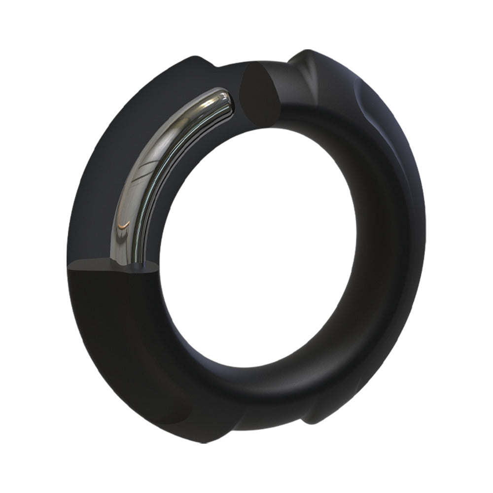OptiMALE FlexiSteel Silicone, Metal Core Cock Ring 43 mm Black - product image 5