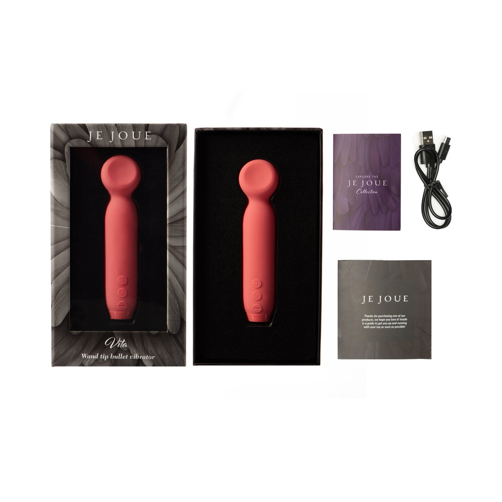 Je Joue Vita Rechargeable Silicone Wand Tip Bullet Vibrator Watermelon Pink - product image 5