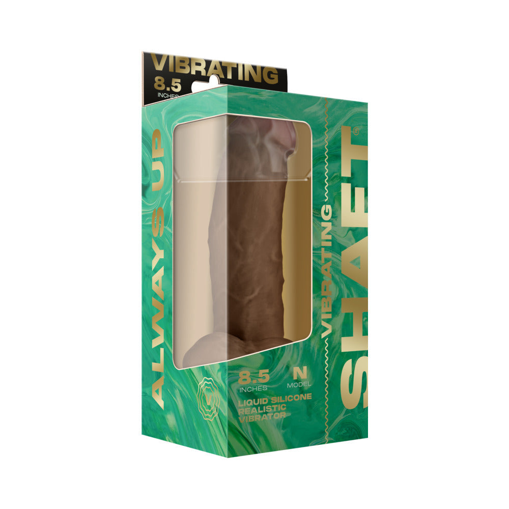 Shaft Vibrating Model N: 8.5 in. Dual Density Silicone Dildo Oak - product image 6