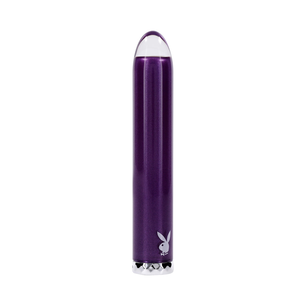 Playboy Amethyst Rechargeble Vibrating Glass Vibe Purple - product image 5