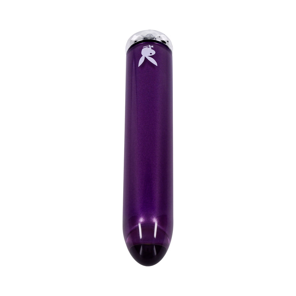 Playboy Amethyst Rechargeble Vibrating Glass Vibe Purple - product image 6