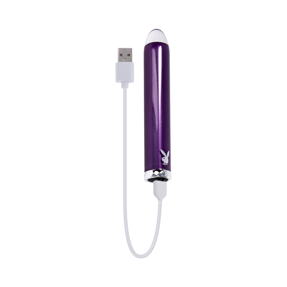 Playboy Amethyst Rechargeble Vibrating Glass Vibe Purple - product image 7